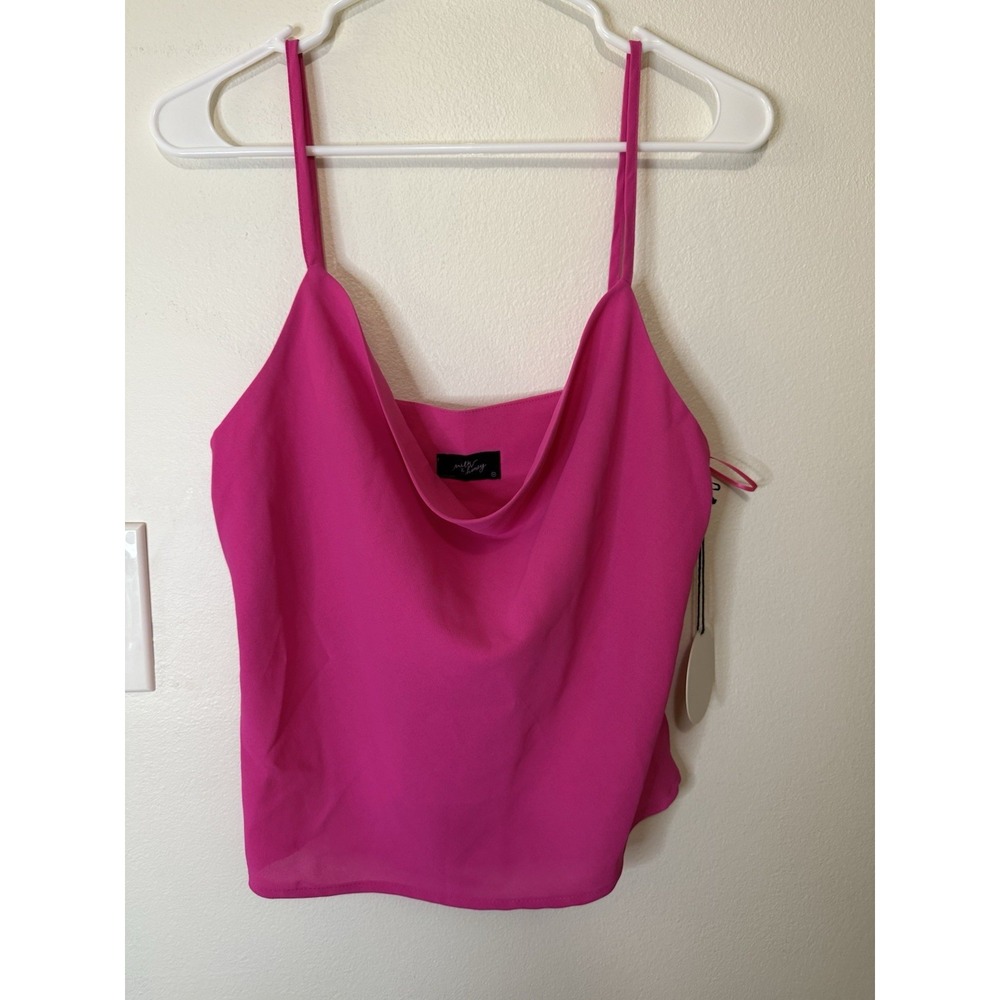 Milk &‎ Honey Hot Pink Cropped Blouse Women's Size M NWT